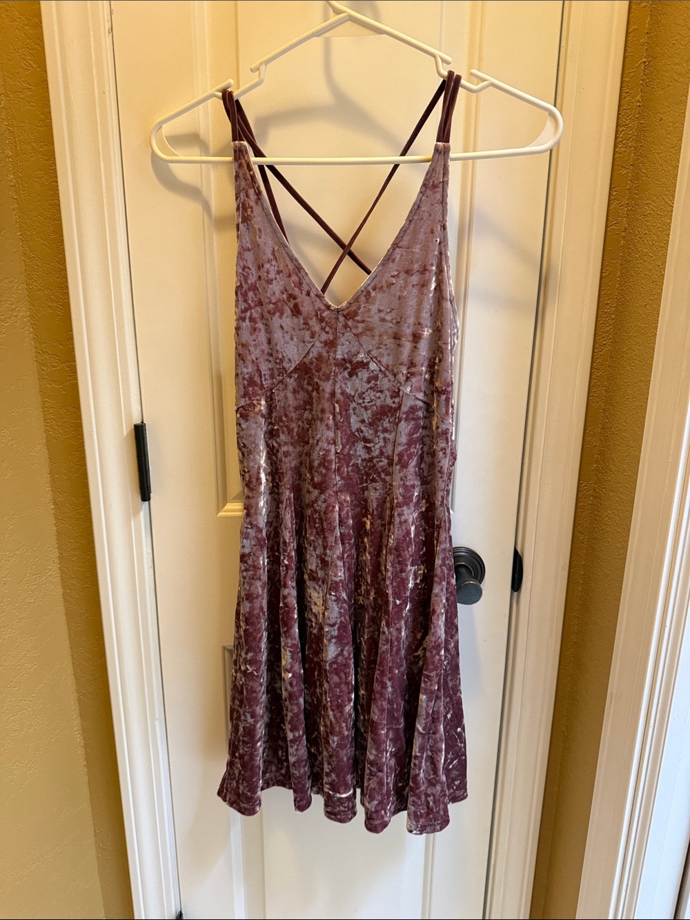 American Eagle Outfitters Velvet Slip Dress - Mauve Rose